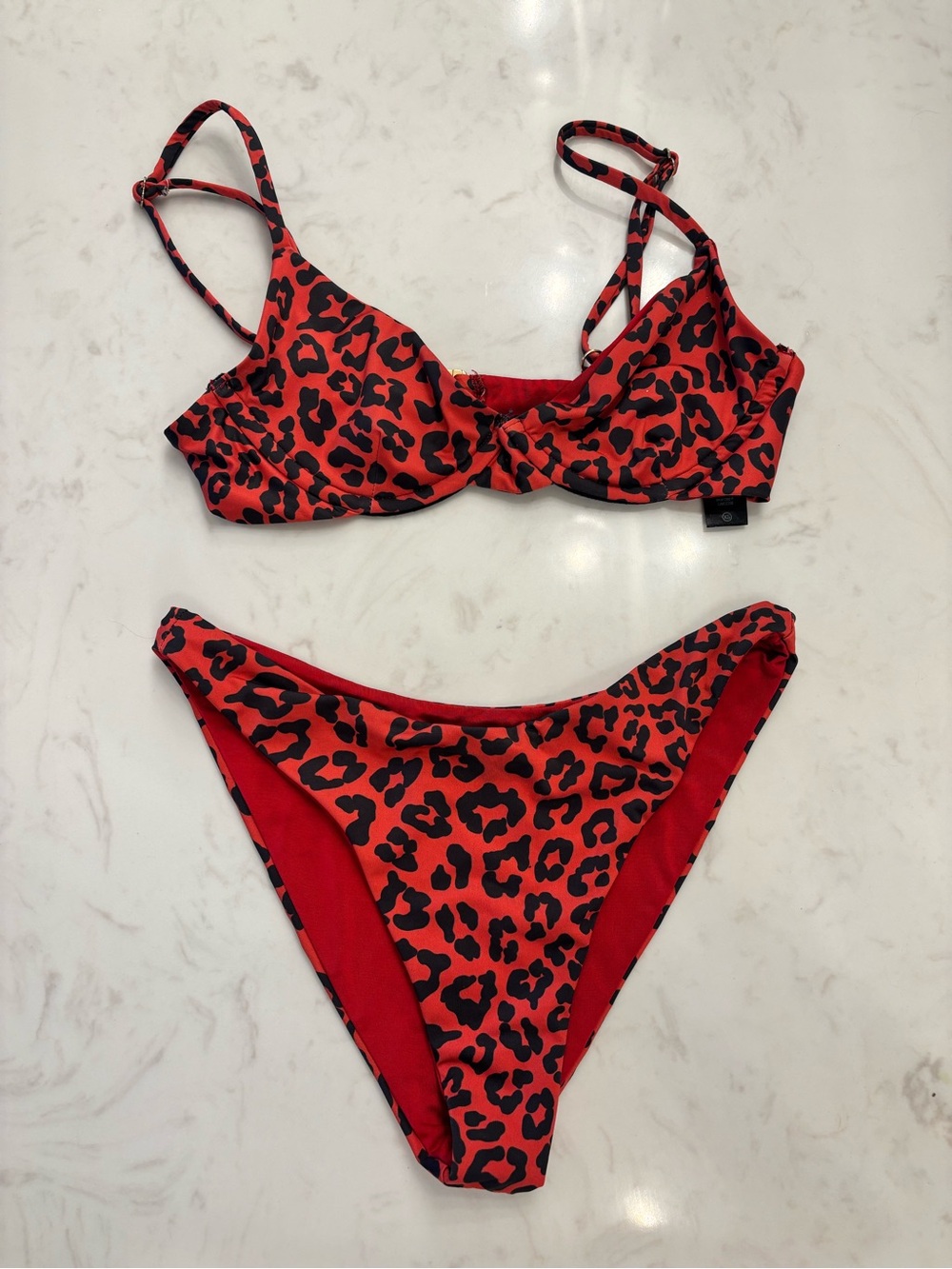 Beach Riot Red Leopard Print Bikini Set - Women Intimates & Swim